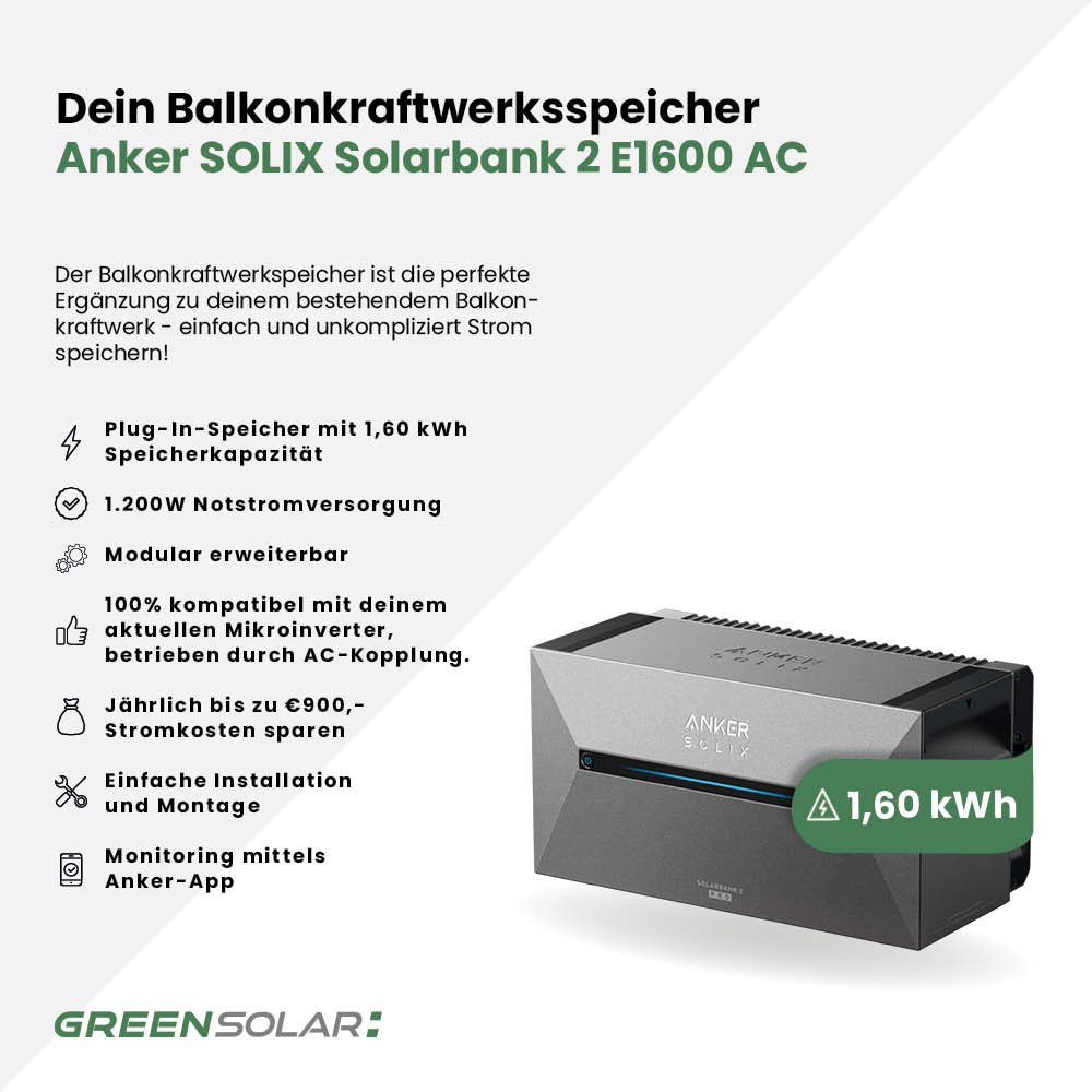 Balkonkraftwerkspeicher Anker Solix Solarbank 2 E1600 AC – Bild 6