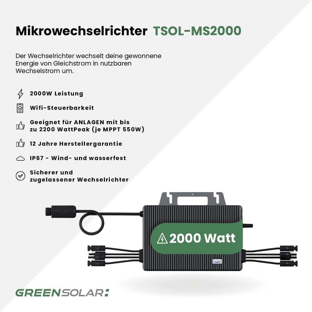 TSUN Mikrowechselrichter 2000W mit Wifi (TSOL-MS2000(800) – Bild 2