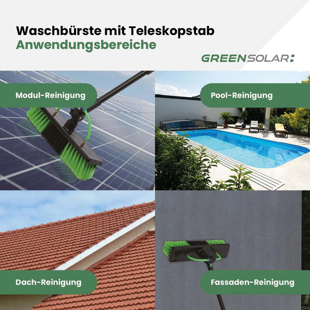 Waschbürste mit Teleskopstab 4,6m inkl. Nano-Molekularer Photovoltaikreiniger 1 lt. - 5% Verdünnung – Bild 5