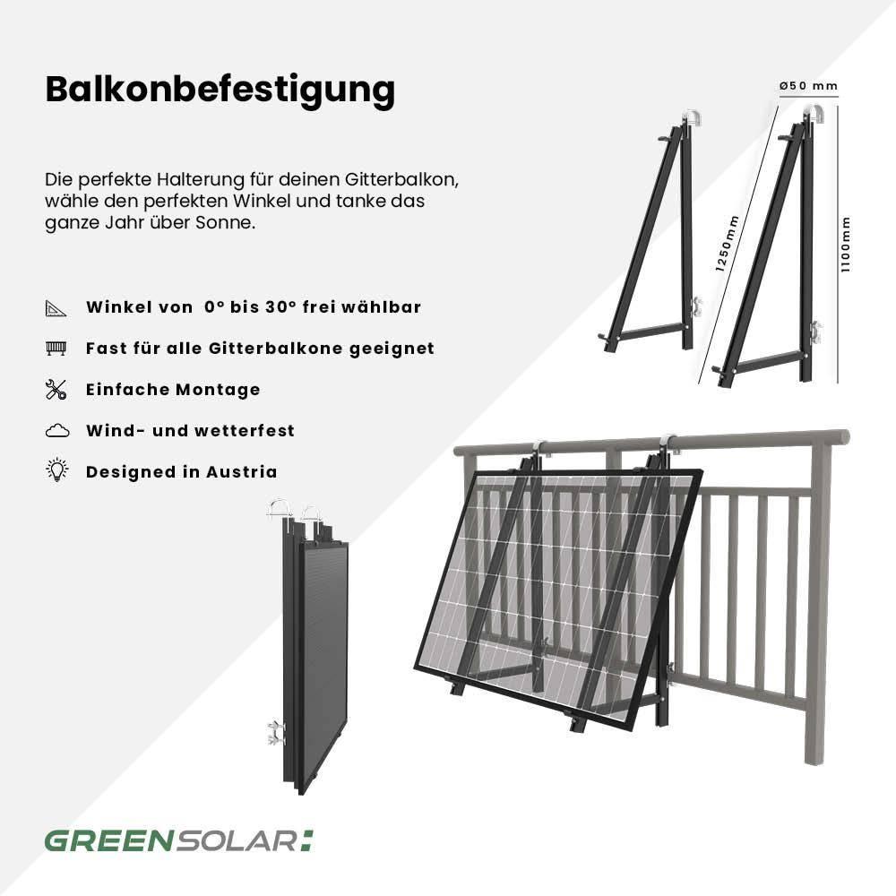 Balkonbefestigung für 3 Module – Bild 2