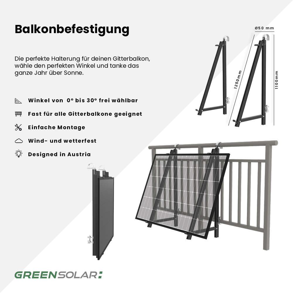 Balkonbefestigung für 1 Modul – Bild 2