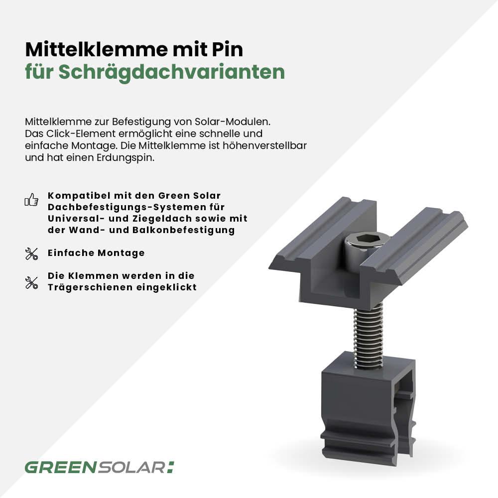 Mittelklemme mit Pin für Schrägdachvarianten – Bild 2