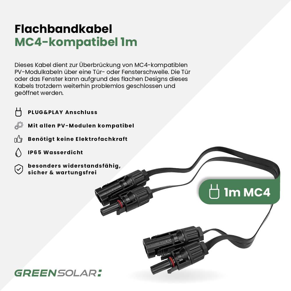 Flachbandkabel MC4-kompatibel 1m – Bild 2