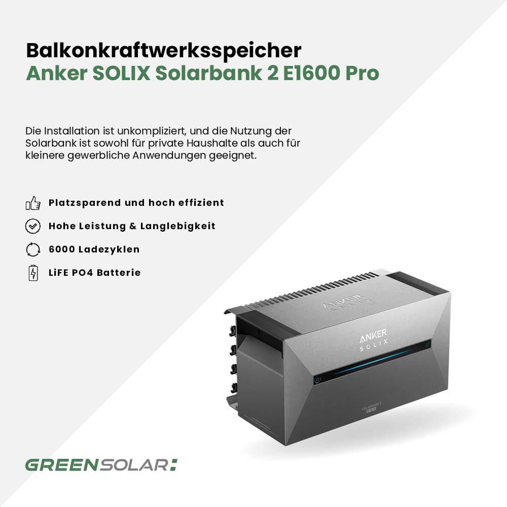 Balkonkraftwerkspeicher 1,60kWh "Anker SOLIX Solarbank 2 E1600 Pro" – Bild 3