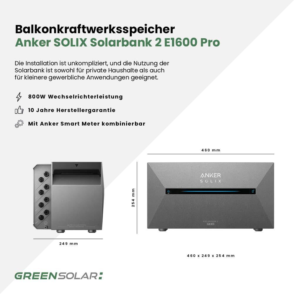 Balkonkraftwerkspeicher 1,60kWh "Anker SOLIX Solarbank 2 E1600 Pro" – Bild 4
