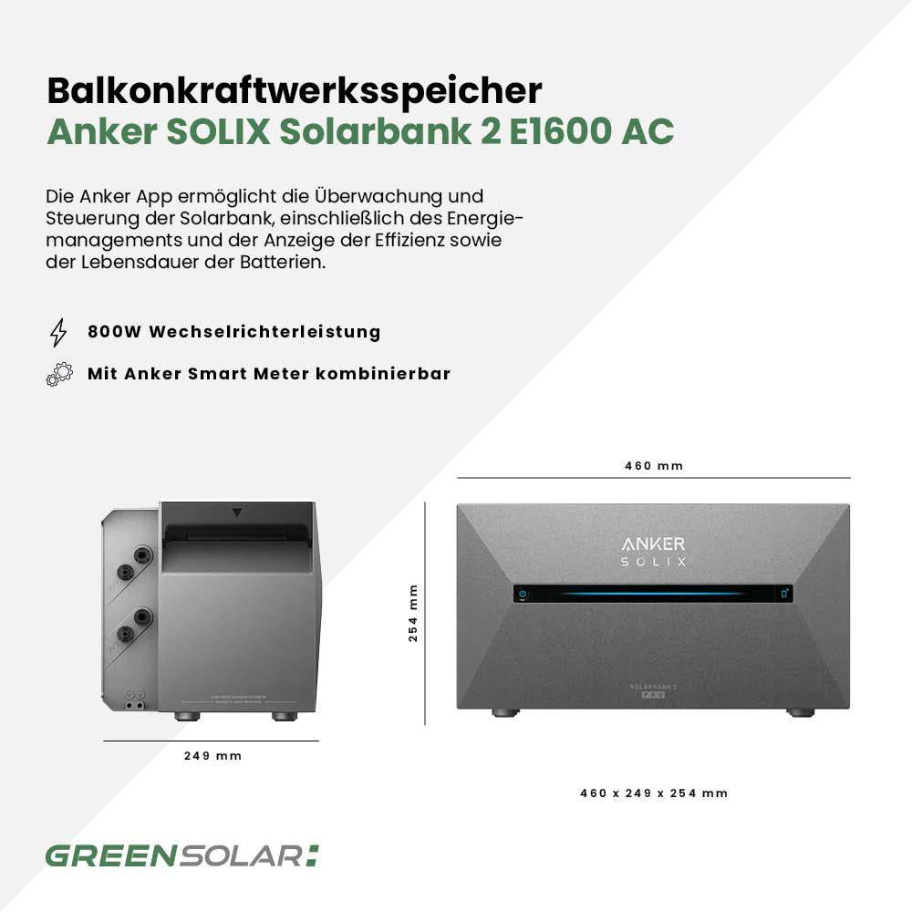 Balkonkraftwerkspeicher Anker Solix Solarbank 2 E1600 AC – Bild 4
