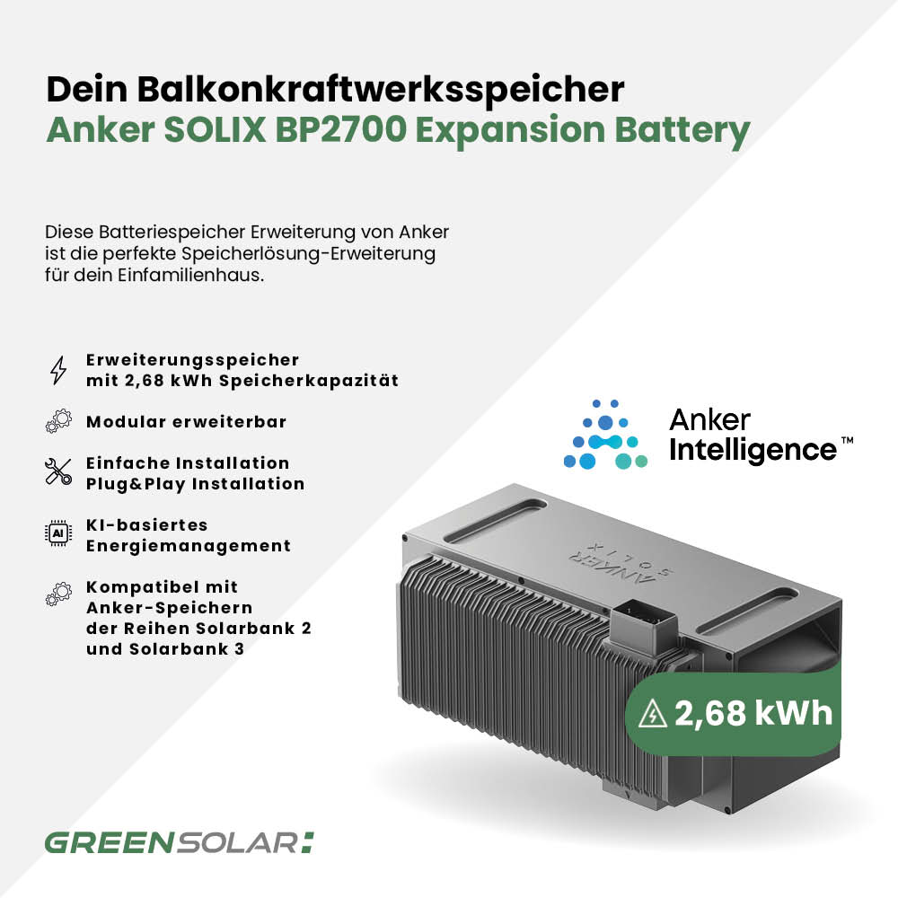 Balkonkraftwerkspeicher Anker SOLIX BP2700 Expansion Battery – Bild 2