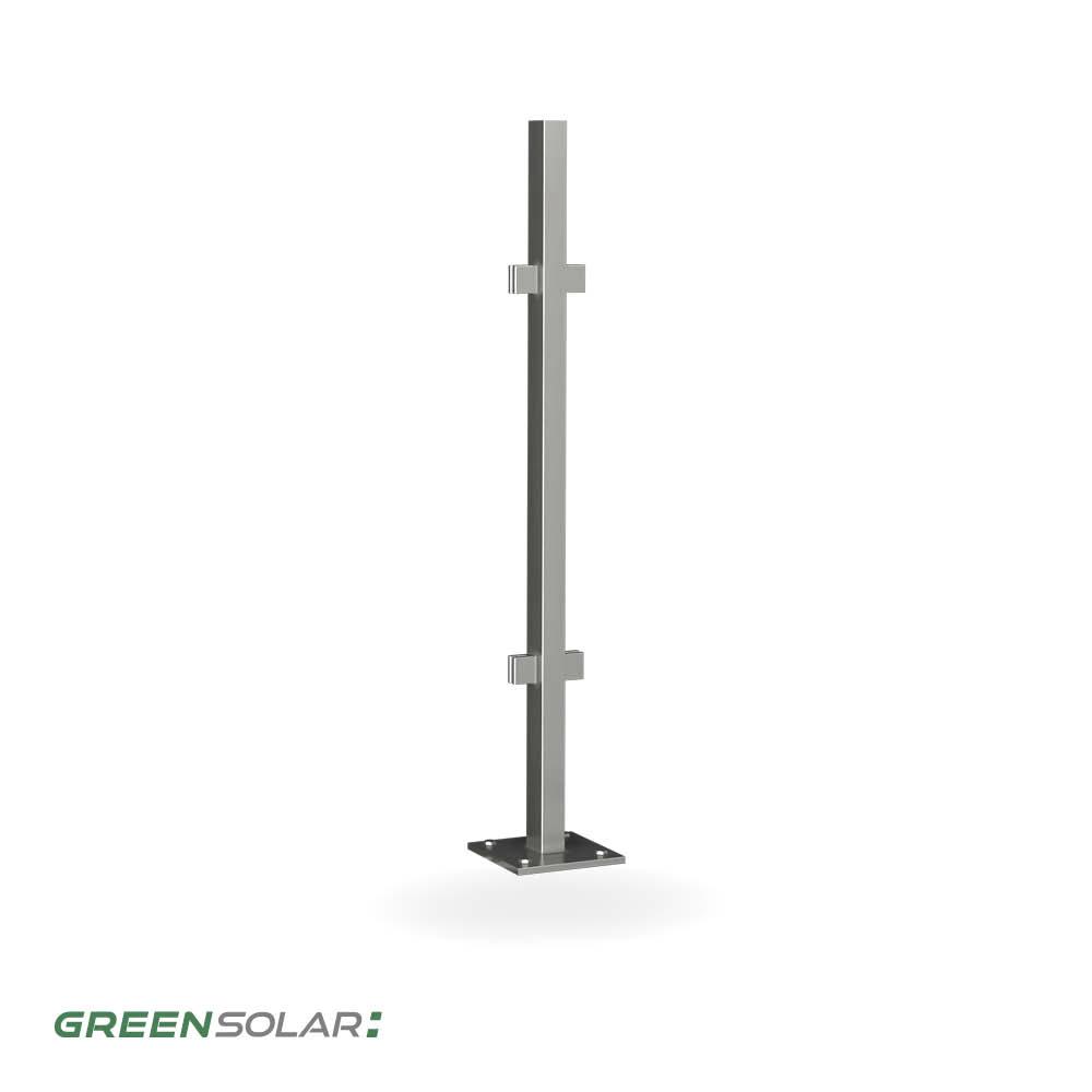 Mittelsteher aus Edelstahl inkl. Montagematerial für Solarzaun „premium line“ (Quermontage)