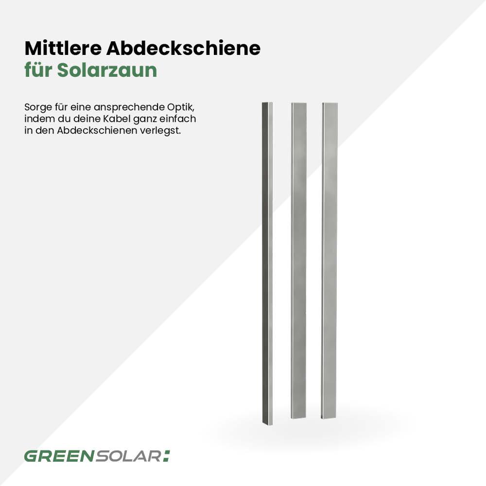 Mittlere Abdeckschiene aus Edelstahl inkl. Montagematerial für Solarzaun „premium line“ (Quermontage) – Bild 2