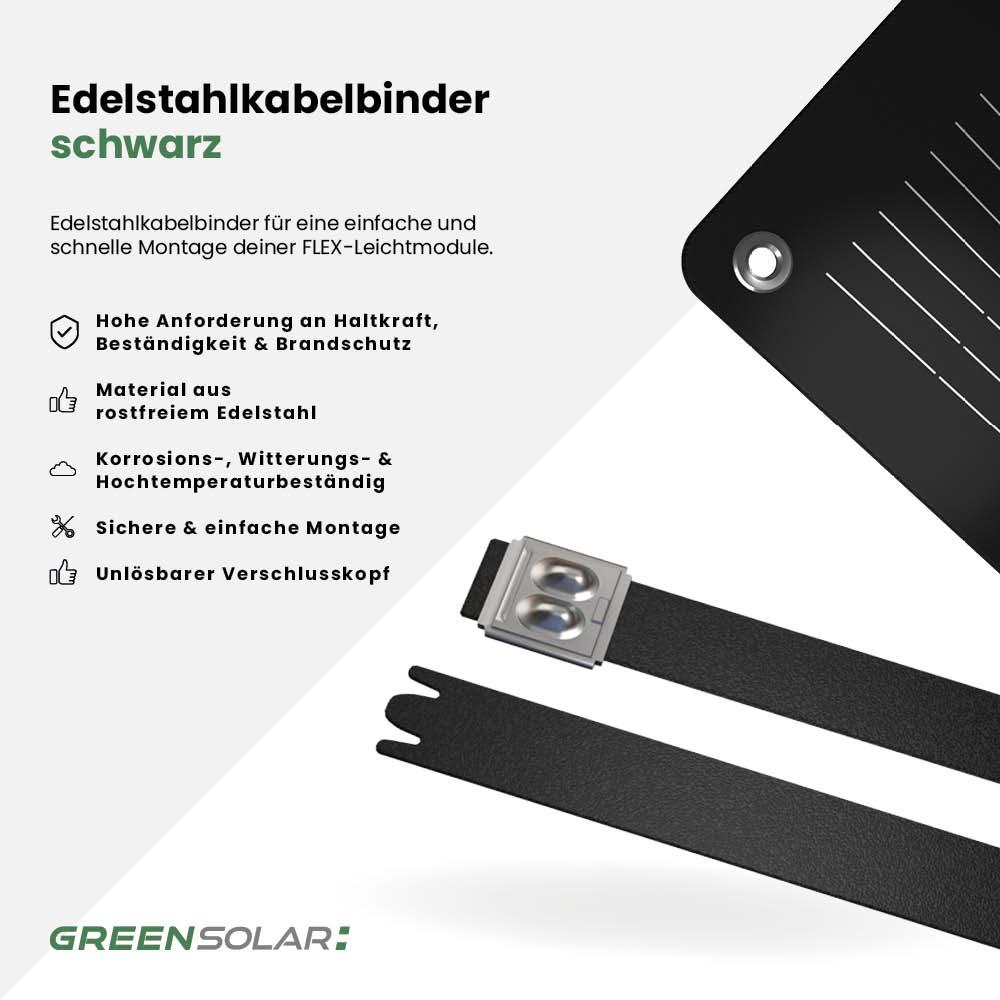 Edelstahlkabelbinder 12 Stück schwarz – Bild 3