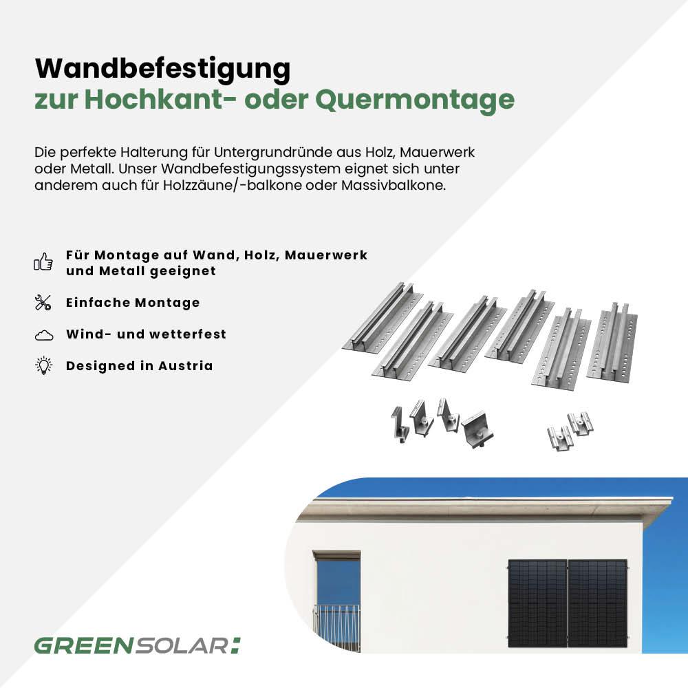 Wandbefestigung für 4 Module zur Hochkant- oder Quermontage – Bild 2