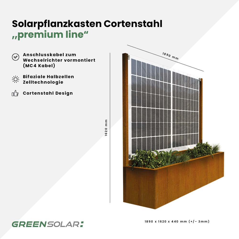 Solarpflanzkasten 840/800 Cortenstahl – Bild 5
