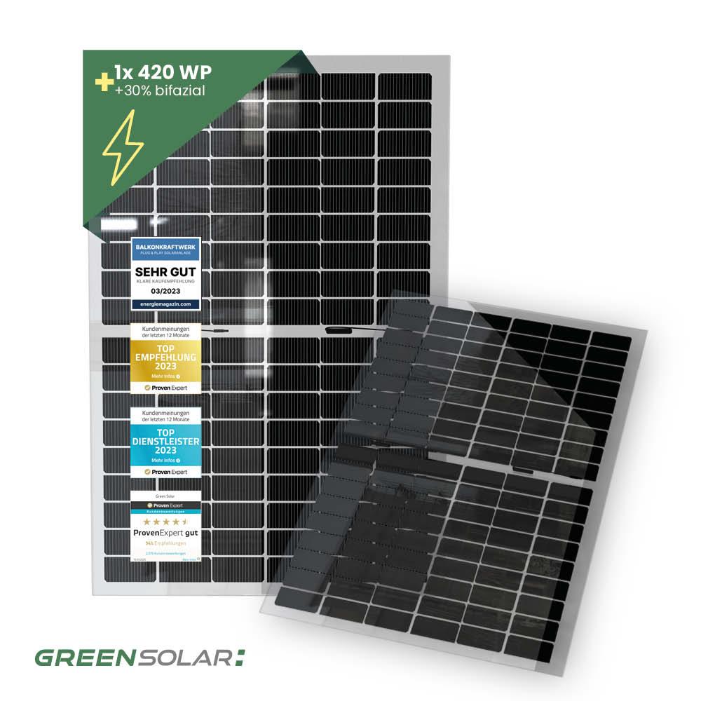 Solar-Modul 420Wp bifazial rahmenlos