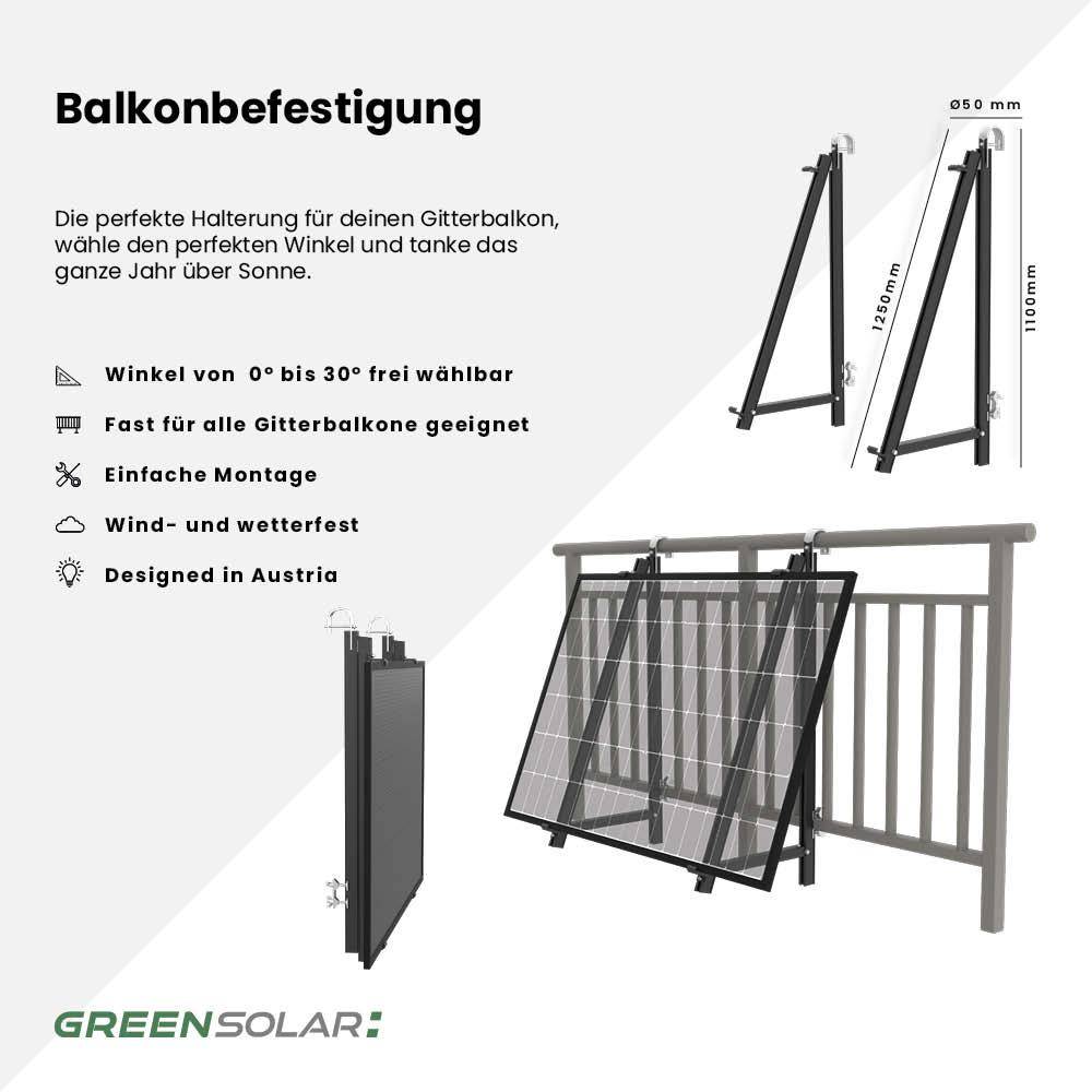 Balkonbefestigung für 4 Module – Bild 2