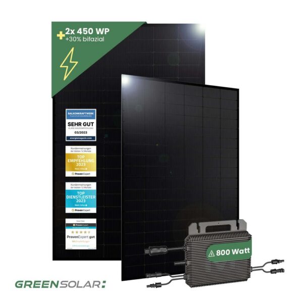 Balkonkraftwerk Basic 900/800 black bifazial