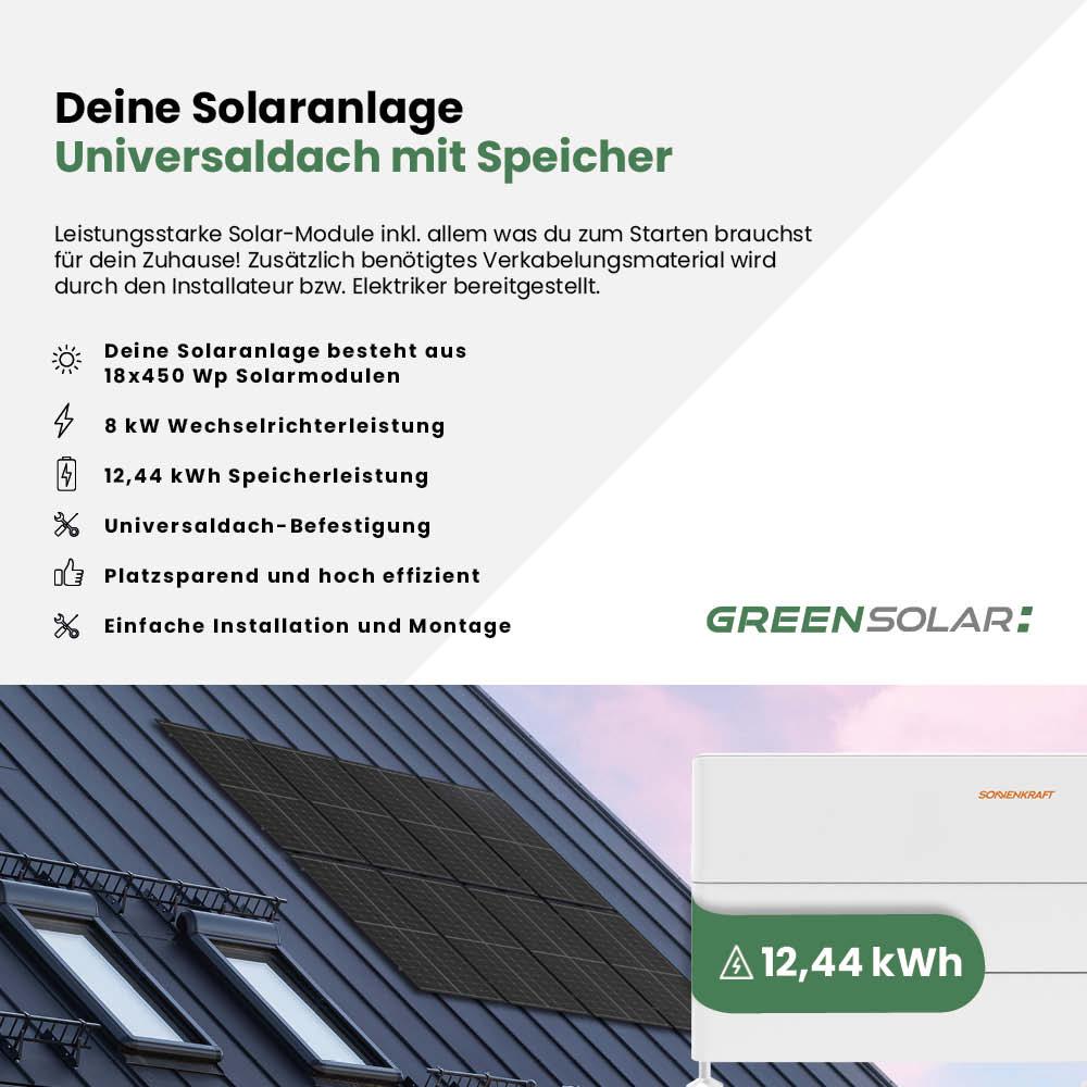 Solaranlage Universaldach 8kWp mit Speicher 12,44kWh – Bild 2