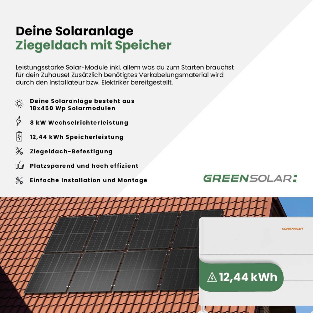Solaranlage Ziegeldach 8kWp mit Speicher 12,44kWh – Bild 2