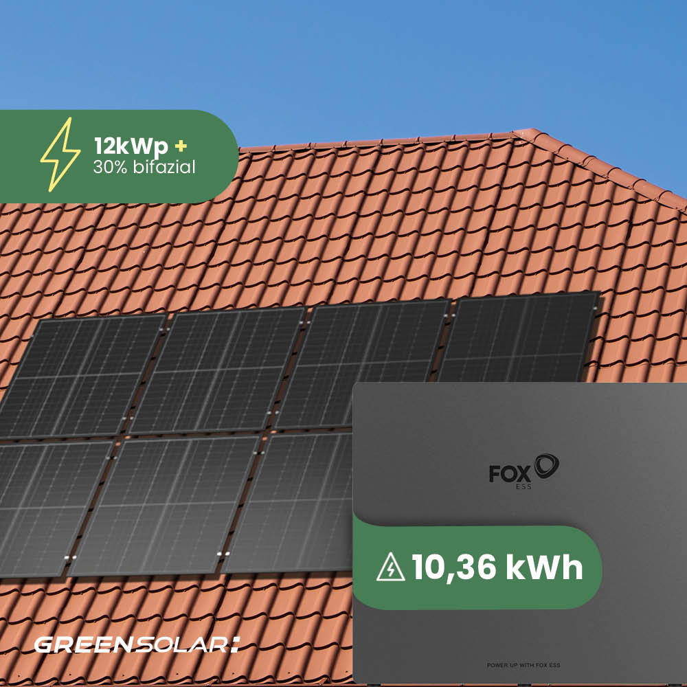 Solaranlage Ziegeldach 12kWp mit Speicher 12,44kWh