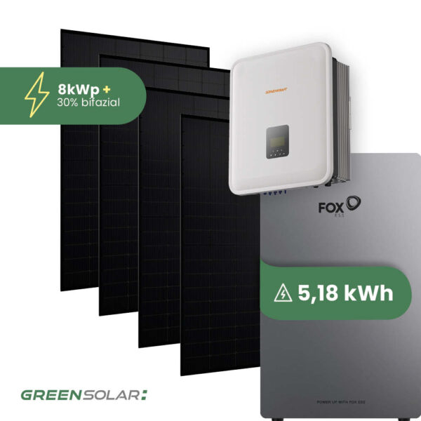 Solaranlage 8kWp mit Speicher 5,18kWh ohne Halterung