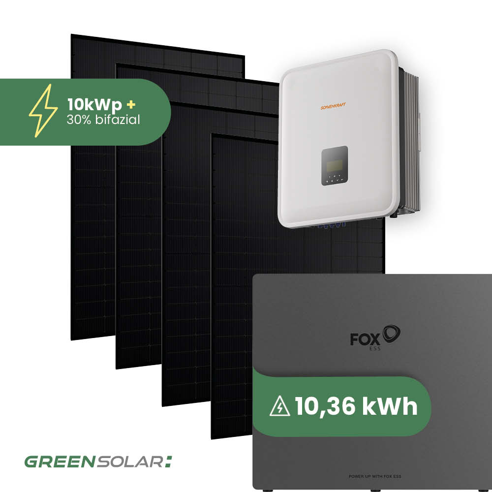 Solaranlage 10kWp mit Speicher 12,44kWh ohne Halterung
