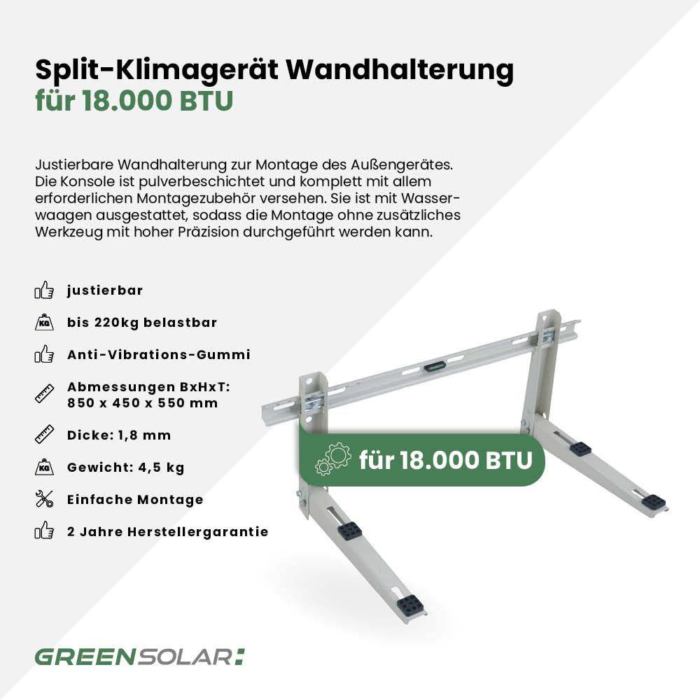 Split-Klimagerät Wandhalterung 18.000 BTU – Bild 2