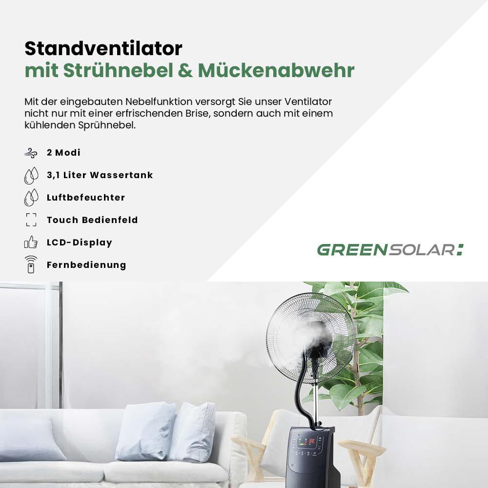 Standventilator mit Sprühnebel und Mückenabwehr – Bild 3