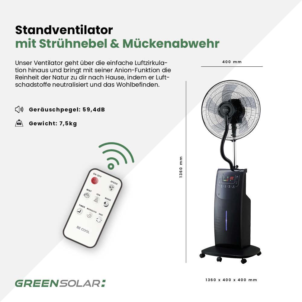 Standventilator mit Sprühnebel und Mückenabwehr – Bild 5
