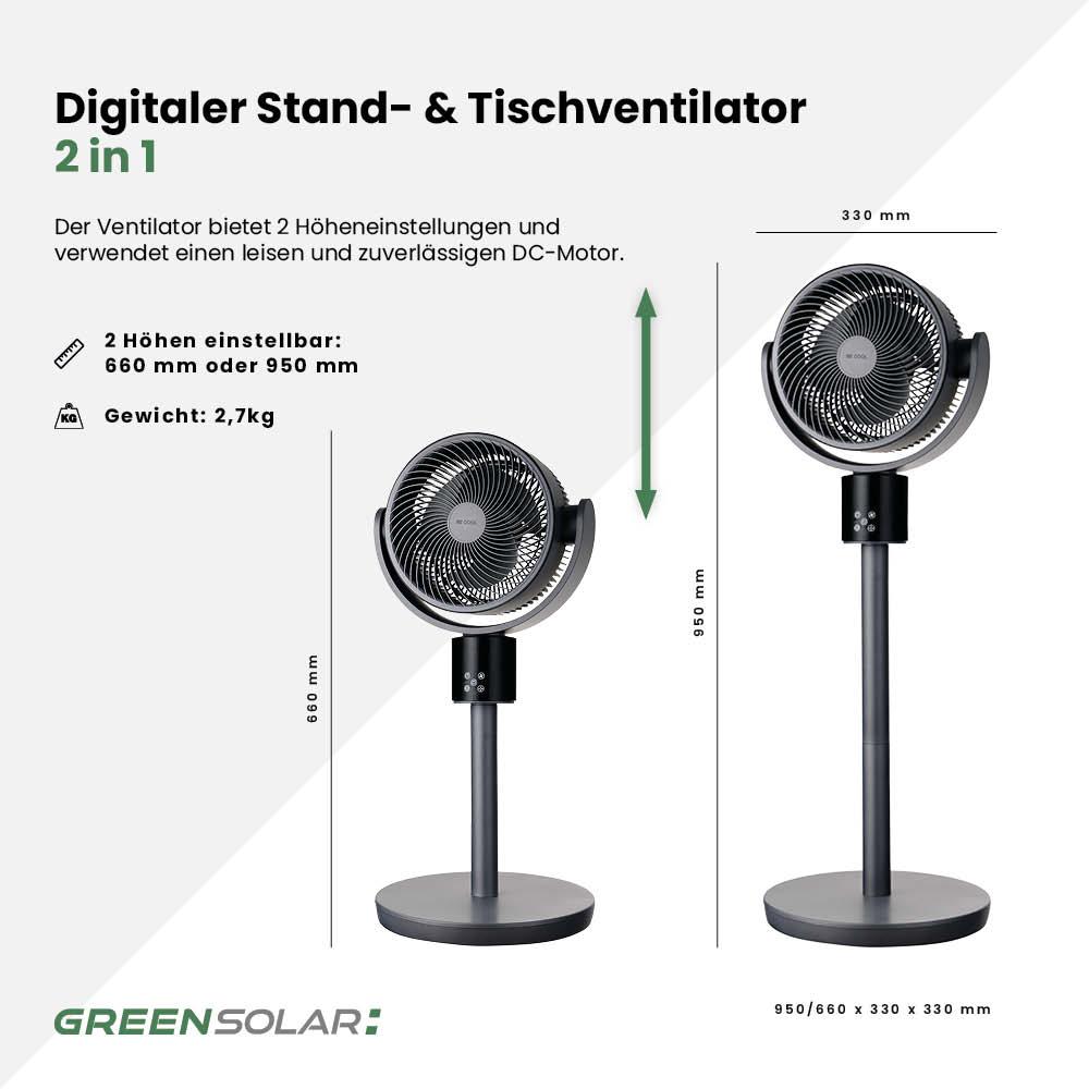 Digitaler Stand- und Tischventilator 2in1 – Bild 5