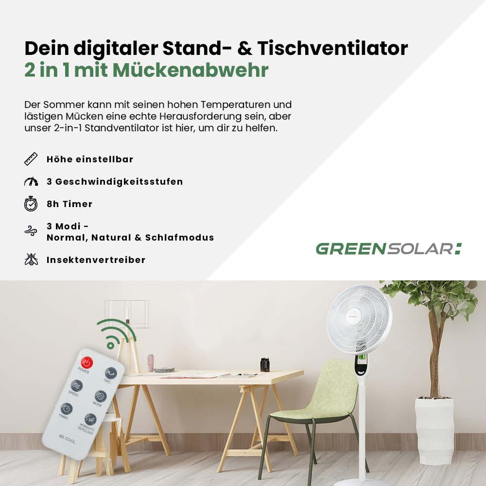 Stand- und Tischventilator 40cm mit Mückenabwehr – Bild 2