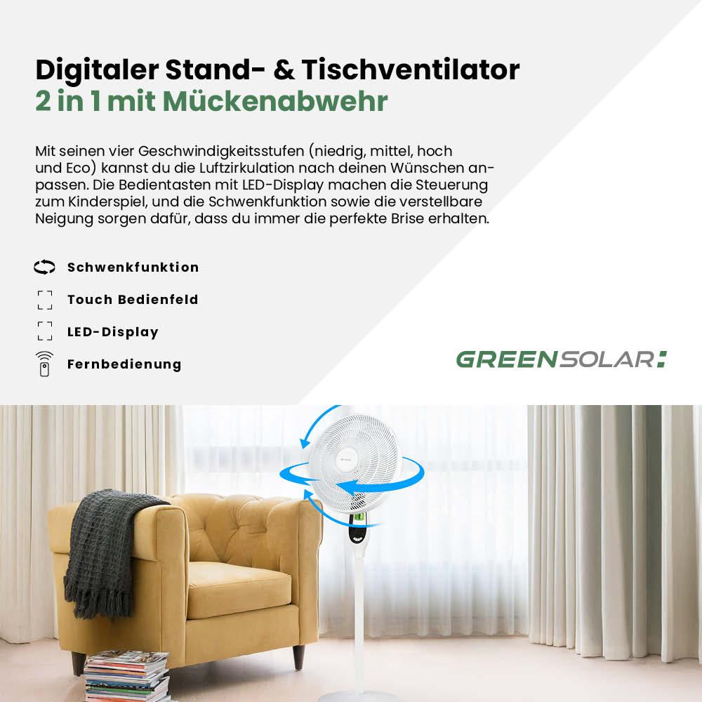 Stand- und Tischventilator 40cm mit Mückenabwehr – Bild 3