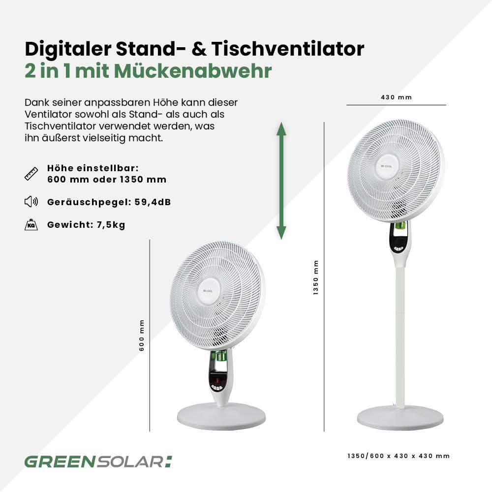Stand- und Tischventilator 40cm mit Mückenabwehr – Bild 5