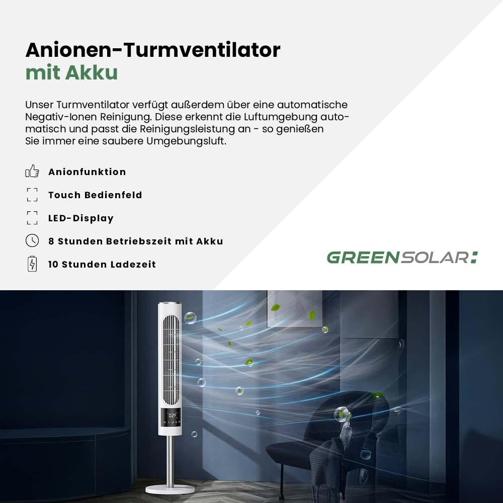 Anione-Turmventilator mit Akku – Bild 3