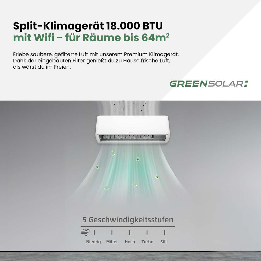 Split-Klimagerät 18.000 BTU mit Wifi (Räume bis 64m²) – Bild 5