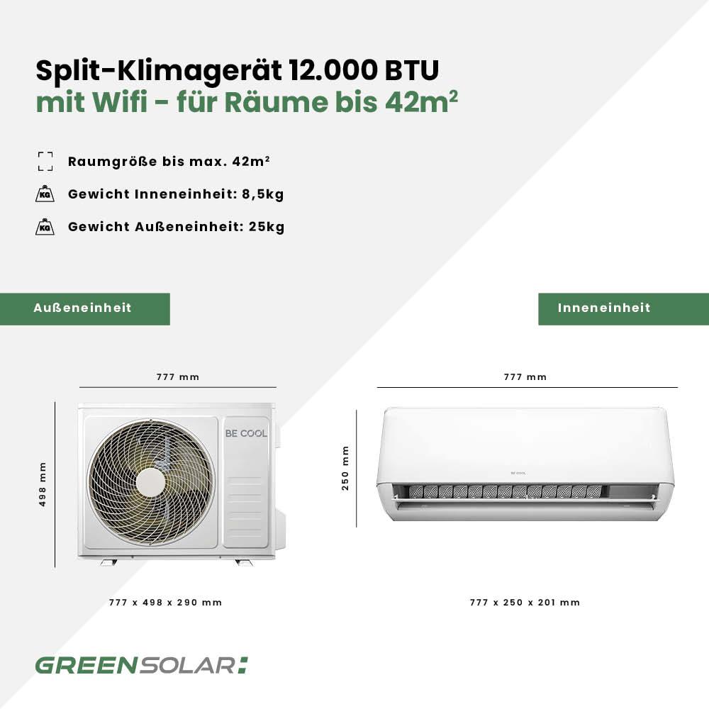 Split-Klimagerät 12.000 BTU mit Wifi (Räume bis 42m²) – Bild 6