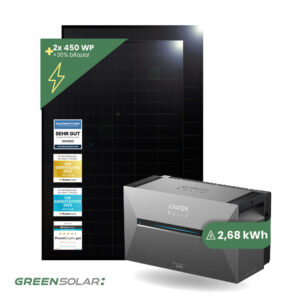 Balkonkraftwerk Basis M mit Anker SOLIX Solarbank 3 E-2700 Pro