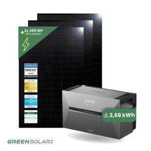 Balkonkraftwerk Basis mit L Anker SOLIX Solarbank 3 E-2700 Pro