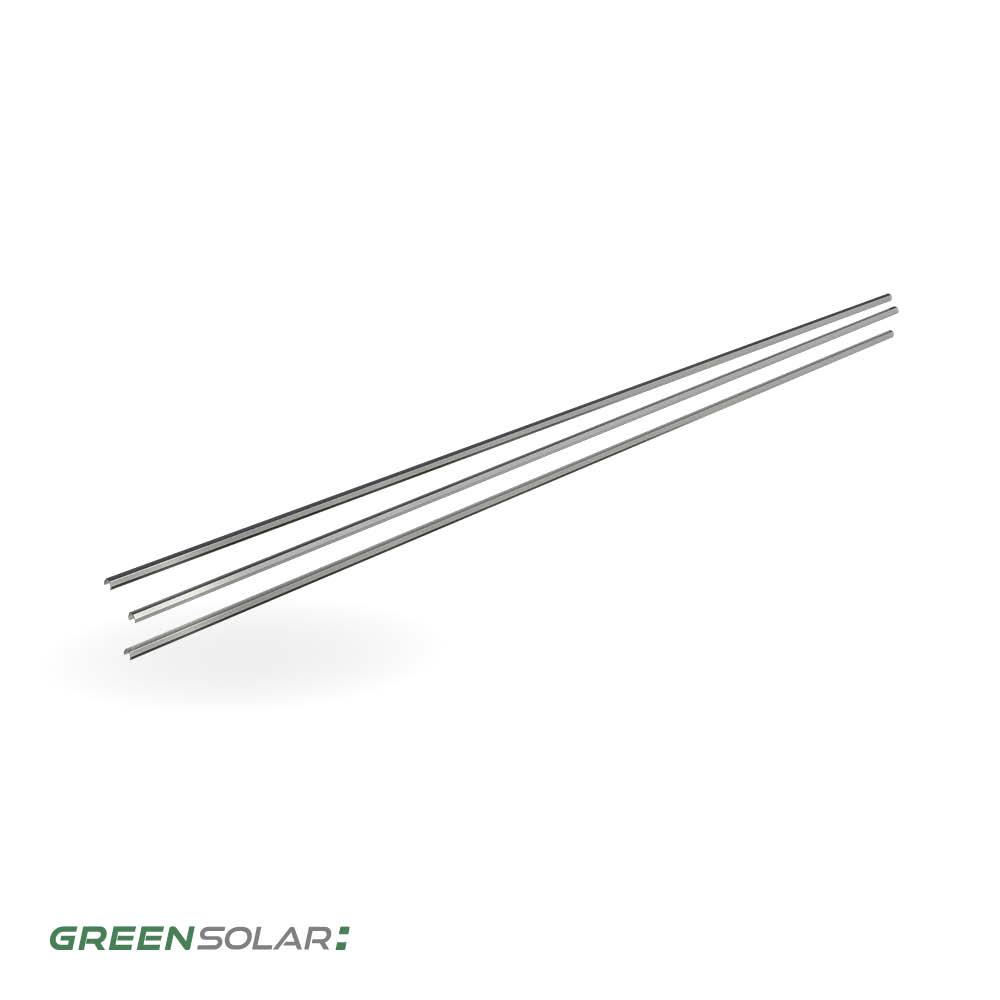 Obere Abdeckschiene aus Edelstahl inkl. Montagematerial für Solarzaun „premium line“  (Quermontage)