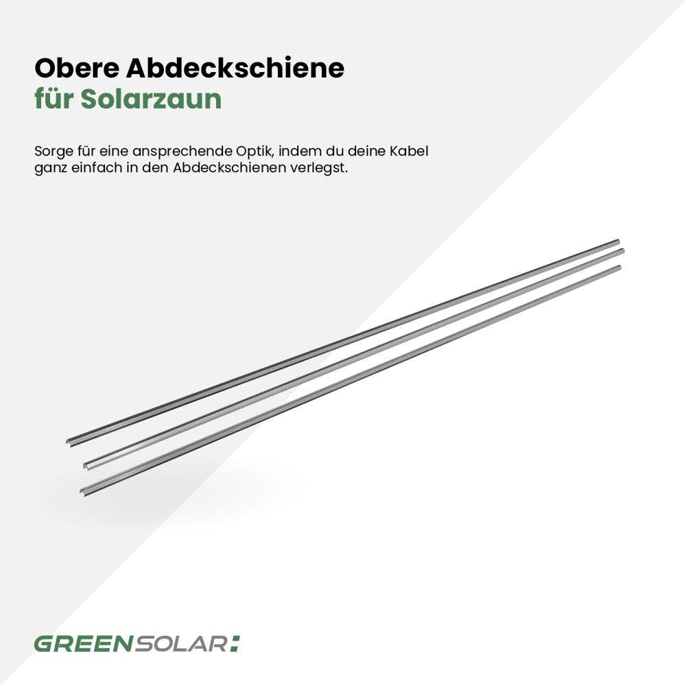 Obere Abdeckschiene aus Edelstahl inkl. Montagematerial für Solarzaun „premium line“  (Quermontage) – Bild 2