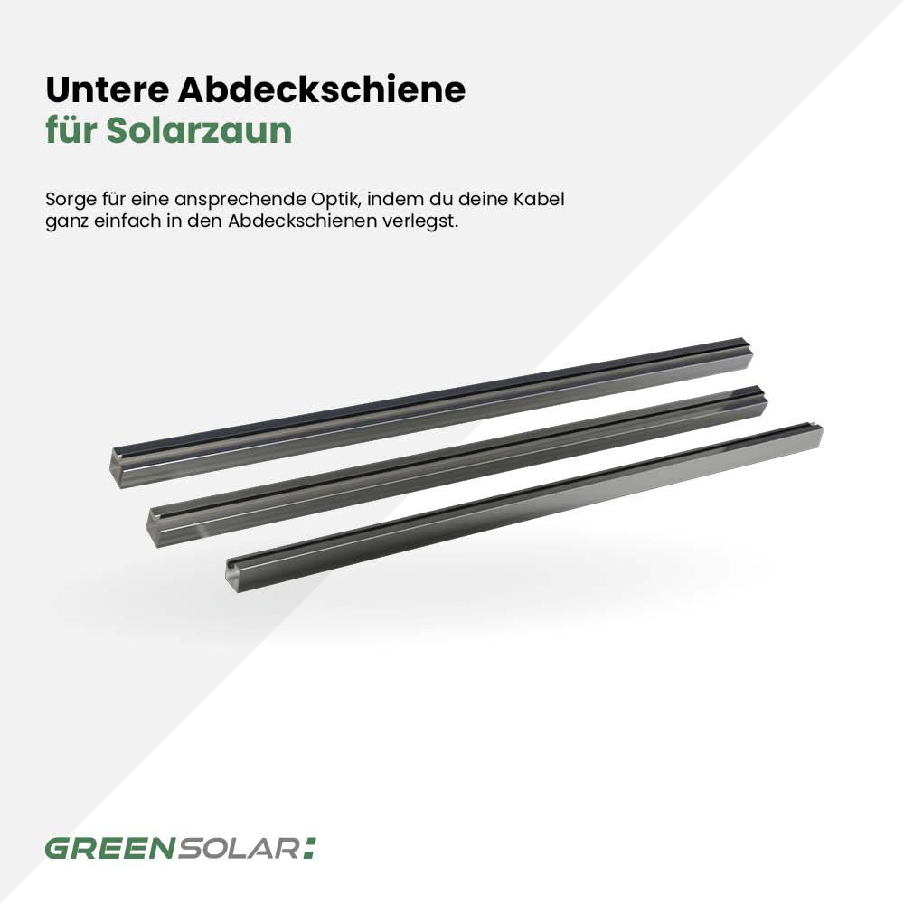 Untere Abdeckschiene aus Edelstahl mit Kabelführung inkl. Montagematerial für Solarzaun „premium line“ (Quermontage) – Bild 2
