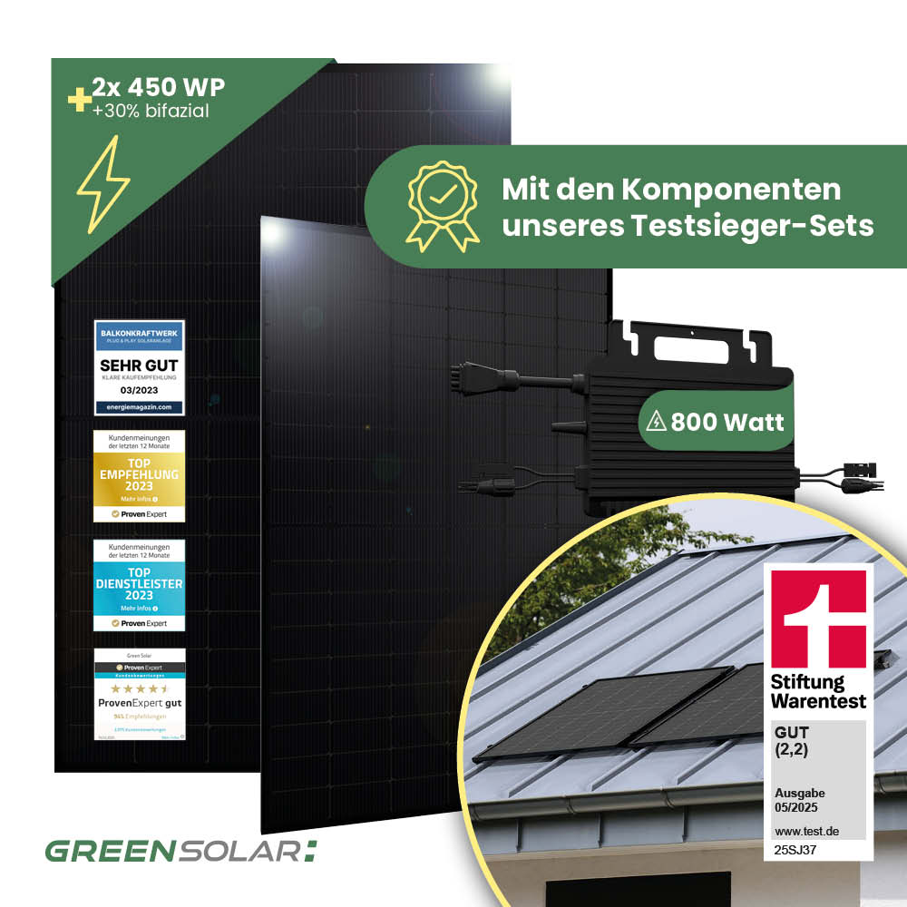 Balkonkraftwerk Basic 900/800 black bifazial