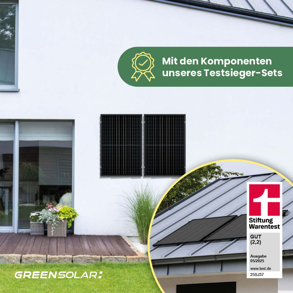 Balkonkraftwerk Wand 900/800 black bifazial