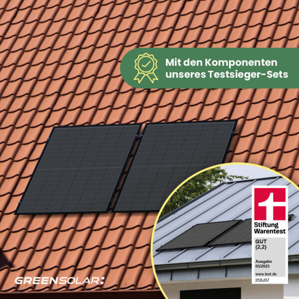Balkonkraftwerk Ziegelddach 900/800 black bifazial