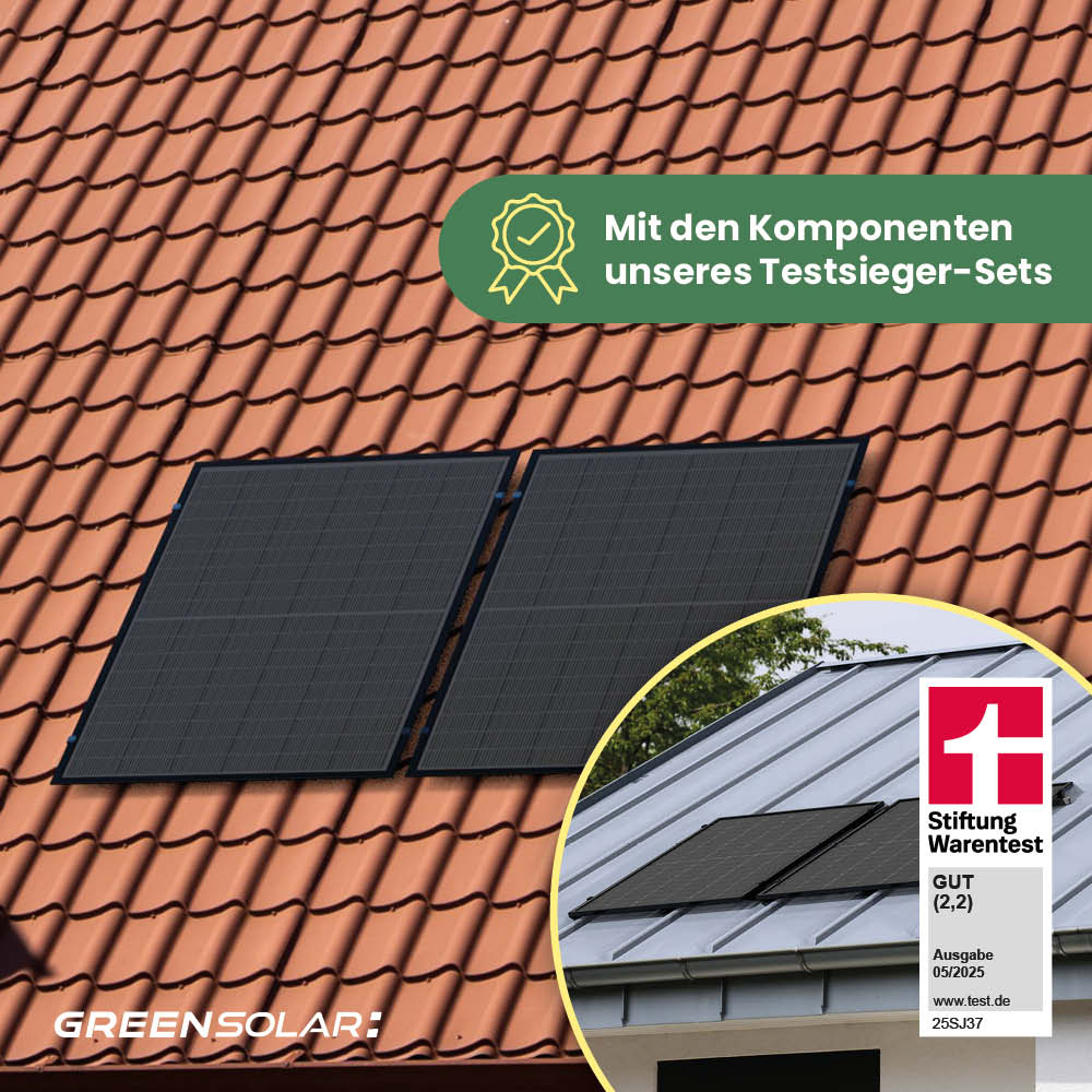 Balkonkraftwerk Ziegelddach 900/800 black bifazial
