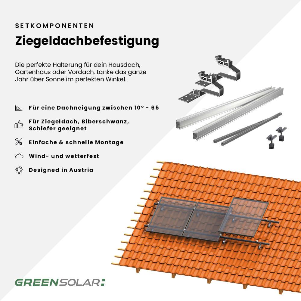 Balkonkraftwerk Ziegelddach 900/800 black bifazial – Bild 7