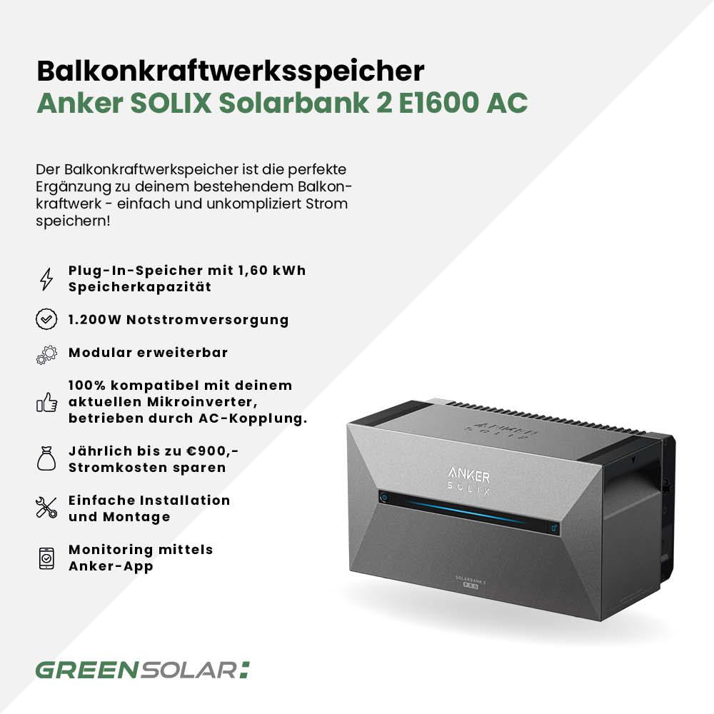 Balkonkraftwerkspeicher Anker Solix Solarbank 2 E1600 AC – Bild 3
