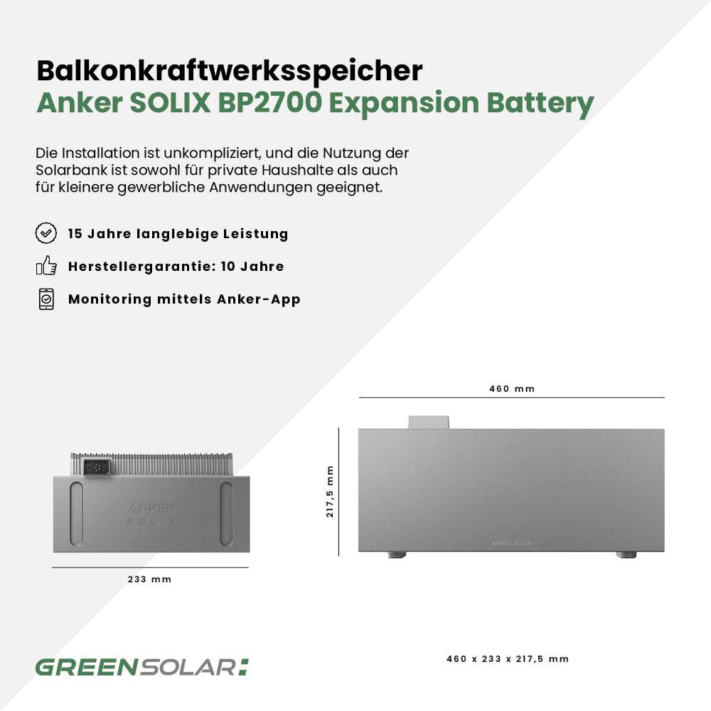 Balkonkraftwerkspeicher Anker SOLIX BP2700 Expansion Battery – Bild 4