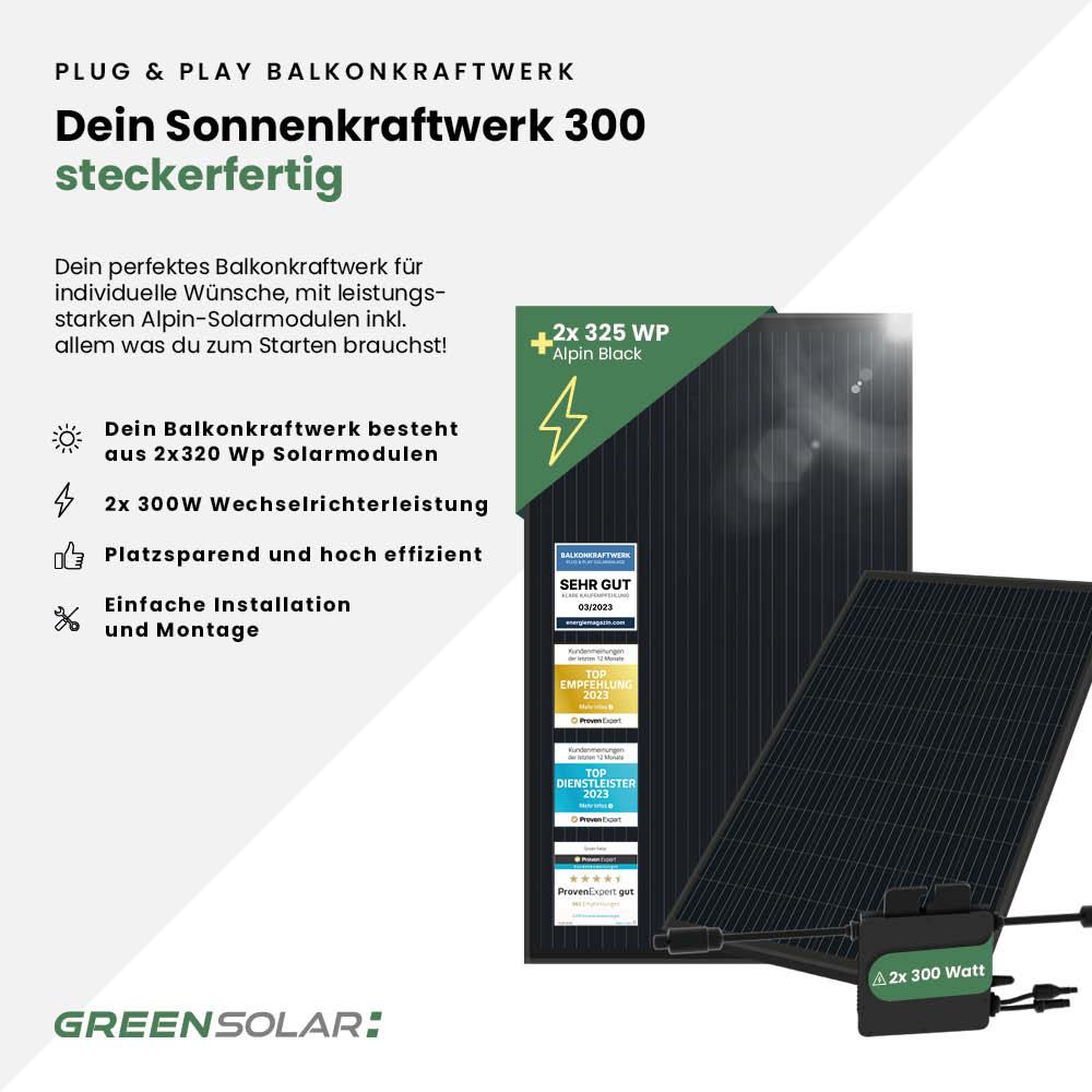 Sonnenkraftwerk 300 Black, steckerfertig – Bild 2