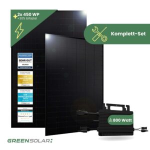 Balkonkraftwerk Basis M - Komplett-Set (900W)