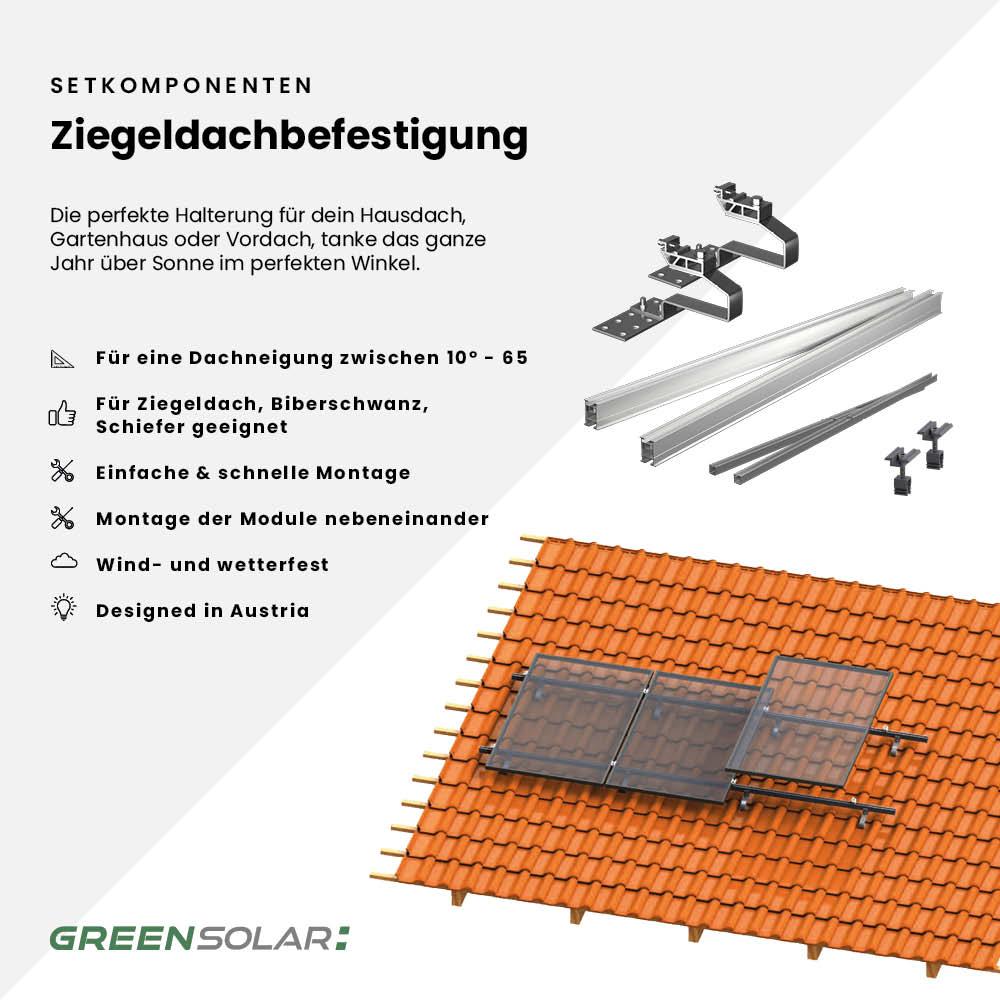 Balkonkraftwerk Ziegeldach M - Komplett-Set (900W) – Bild 7