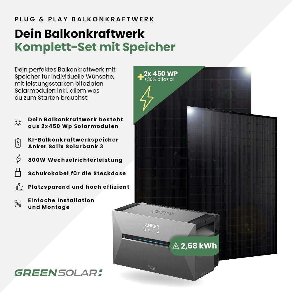 Balkonkraftwerk Basis M - Starter mit Batteriespeicher (900W) – Bild 2